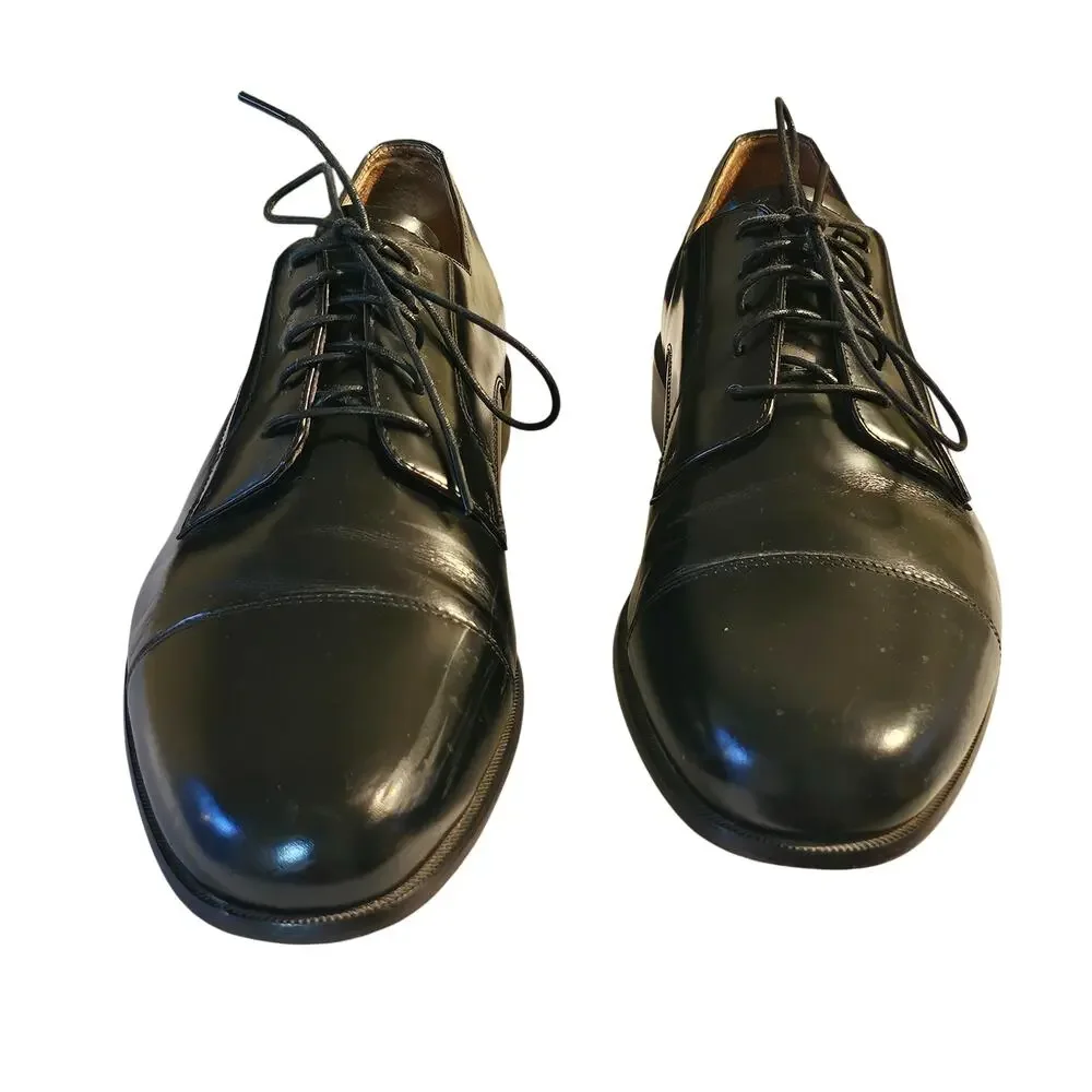 Bostonian Men's Cap Toe Leather Oxford Dress Shoes, Black, Size 11 1/2